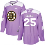 Wholesale Cheap Adidas Bruins #25 Brandon Carlo Purple Authentic Fights Cancer Stitched NHL Jersey