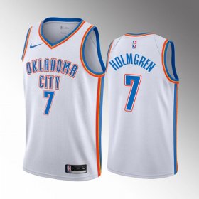 Wholesale Cheap Men\'s Oklahoma City Thunder #7 Chet Holmgren 2022 Draft White Stitched NBA Jersey