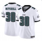 Cheap Men's Philadelphia Eagles #30 Quinyon Mitchell White 2024 Draft F.U.S.E Vapor Untouchable Limited Football Stitched Jersey