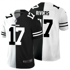 Cheap Los Angeles Chargers #17 Philip Rivers Men\'s Black V White Peace Split Nike Vapor Untouchable Limited NFL Jersey