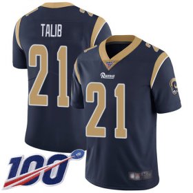 Wholesale Cheap Nike Rams #21 Aqib Talib Navy Blue Team Color Men\'s Stitched NFL 100th Season Vapor Limited Jersey