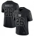 Wholesale Cheap Men's New York Giants #26 Saquon Barkley Black Reflective Limited Stitched Football Jersey