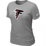 Wholesale Cheap Women's Nike Atlanta Falcons Logo NFL T-Shirt Light Grey