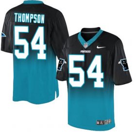 Wholesale Cheap Nike Panthers #54 Shaq Thompson Black/Blue Men\'s Stitched NFL Elite Fadeaway Fashion Jersey