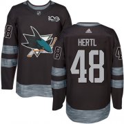 Wholesale Cheap Adidas Sharks #48 Tomas Hertl Black 1917-2017 100th Anniversary Stitched NHL Jersey