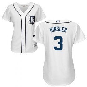 Wholesale Cheap Tigers #3 Ian Kinsler White Home Women\'s Stitched MLB Jersey