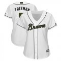 Wholesale Cheap Braves #5 Freddie Freeman White 2018 Memorial Day Cool Base Women's Stitched MLB Jersey