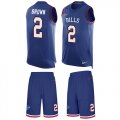 Wholesale Cheap Nike Bills #2 John Brown Royal Blue Team Color Men's Stitched NFL Limited Tank Top Suit Jersey