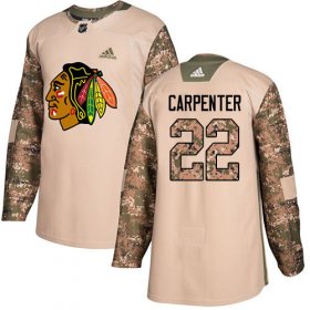 Wholesale Cheap Adidas Blackhawks #22 Ryan Carpenter Camo Authentic 2017 Veterans Day Stitched Youth NHL Jersey