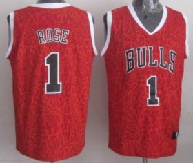 Wholesale Cheap Chicago Bulls #1 Derrick Rose Red Leopard Print Fashion Jersey