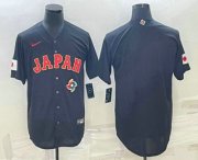 Cheap Men's Japan Baseball Blank 2023 Black World Classic Stitched Jersey