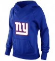 Wholesale Cheap Women's New York Giants Logo Pullover Hoodie Blue-1