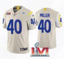 Wholesale Cheap Men's Los Angeles Rams #40 Von Miller 2022 Bone Super Bowl LVI Vapor Limited Stitched Jersey