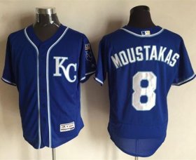 Wholesale Cheap Royals #8 Mike Moustakas Royal Blue Flexbase Authentic Collection Stitched MLB Jersey