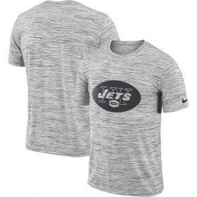 Wholesale Cheap Men\'s New York Jets Nike Heathered Black Sideline Legend Velocity Travel Performance T-Shirt
