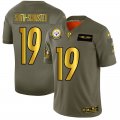 Wholesale Cheap Pittsburgh Steelers #19 JuJu Smith-Schuster NFL Men's Nike Olive Gold 2019 Salute to Service Limited Jersey