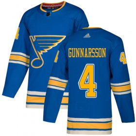 Wholesale Cheap Adidas Blues #4 Carl Gunnarsson Light Blue Alternate Authentic Stitched NHL Jersey