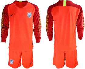 Wholesale Cheap England Blank Red Long Sleeves Goalkeeper Soccer Country Jersey
