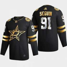 Cheap Dallas Stars #91 Tyler Seguin Men\'s Adidas Black Golden Edition Limited Stitched NHL Jersey