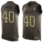 Wholesale Cheap Nike Bears #40 Gale Sayers Green Men's Stitched NFL Limited Salute To Service Tank Top Jersey