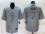 Wholesale Men's Dallas Cowboys #7 Trevon Diggs LOGO Grey Atmosphere Fashion 2022 Vapor Untouchable Stitched Nike Limited Jersey