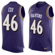 Wholesale Cheap Nike Ravens #46 Morgan Cox Purple Team Color Men's Stitched NFL Limited Tank Top Jersey