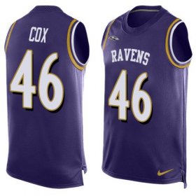 Wholesale Cheap Nike Ravens #46 Morgan Cox Purple Team Color Men\'s Stitched NFL Limited Tank Top Jersey