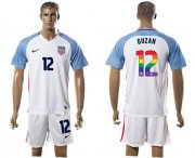 Wholesale Cheap USA #12 Guzan White Rainbow Soccer Country Jersey