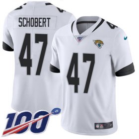 Wholesale Cheap Nike Jaguars #47 Joe Schobert White Youth Stitched NFL 100th Season Vapor Untouchable Limited Jersey