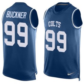 Wholesale Cheap Nike Colts #99 DeForest Buckner Royal Blue Team Color Men\'s Stitched NFL Limited Tank Top Jersey