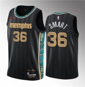 Wholesale Cheap Men's Memphis Grizzlies #36 Marcus Smart Black 2023 Draft City Edition Stitched Basketball Jersey