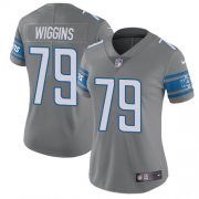 Wholesale Cheap Nike Lions #79 Kenny Wiggins Gray Women's Stitched NFL Limited Rush Jersey