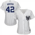Wholesale Cheap Yankees #42 Mariano Rivera White Strip Women's Fashion Stitched MLB Jersey