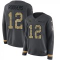 Wholesale Cheap Nike Packers #12 Aaron Rodgers Anthracite Salute to Service Women's Stitched NFL Limited Therma Long Sleeve Jersey