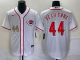 Wholesale Cheap Men's Cincinnati Reds #44 Elly De La Cruz Number White Cool Base Stitched Baseball Jersey