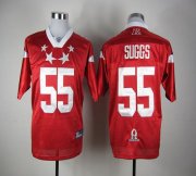 Wholesale Cheap Ravens #55 Terrell Suggs Red 2012 Pro Bowl Stitched NFL Jersey