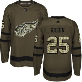 Wholesale Cheap Adidas Red Wings #25 Mike Green Green Salute to Service Stitched Youth NHL Jersey