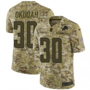 Wholesale Cheap Nike Lions #30 Jeff Okudah Camo Men's Stitched NFL Limited 2018 Salute To Service Jersey