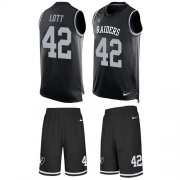 Wholesale Cheap Nike Raiders #42 Ronnie Lott Black Team Color Men's Stitched NFL Limited Tank Top Suit Jersey