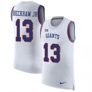 Wholesale Cheap Nike Giants #13 Odell Beckham Jr White Men's Stitched NFL Limited Rush Tank Top Jersey