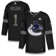 Wholesale Cheap Adidas Canucks #1 Kirk Mclean Black Authentic Classic Stitched NHL Jersey