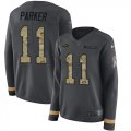 Wholesale Cheap Nike Dolphins #11 DeVante Parker Anthracite Salute to Service Women's Stitched NFL Limited Therma Long Sleeve Jersey