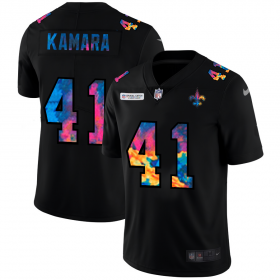 Cheap New Orleans Saints #41 Alvin Kamara Men\'s Nike Multi-Color Black 2020 NFL Crucial Catch Vapor Untouchable Limited Jersey