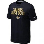 Wholesale Cheap Nike New Orleans Saints Just Do It Black T-Shirt