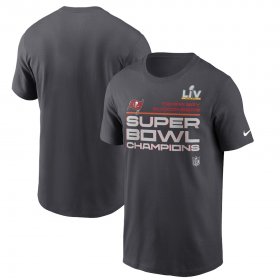Wholesale Cheap Men\'s Tampa Bay Buccaneers Nike Anthracite Super Bowl LV Champions Locker Room Trophy Collection T-Shirt