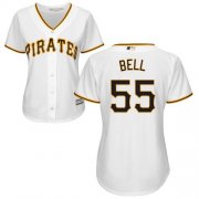 Wholesale Cheap Pirates #55 Josh Bell White Home Women's Stitched MLB Jersey