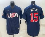 Cheap Men's USA Baseball #15 Bobby Witt Jr 2023 Navy World Baseball Classic Stitched Jerseys