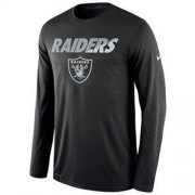 Wholesale Cheap Men's Las Vegas Raiders Nike Black Legend Staff Practice Long Sleeves Performance T-Shirt