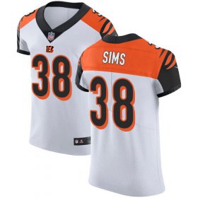 Wholesale Cheap Nike Bengals #38 LeShaun Sims White Men\'s Stitched NFL New Elite Jersey