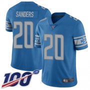 Wholesale Cheap Nike Lions #20 Barry Sanders Blue Team Color Men's Stitched NFL 100th Season Vapor Limited Jersey